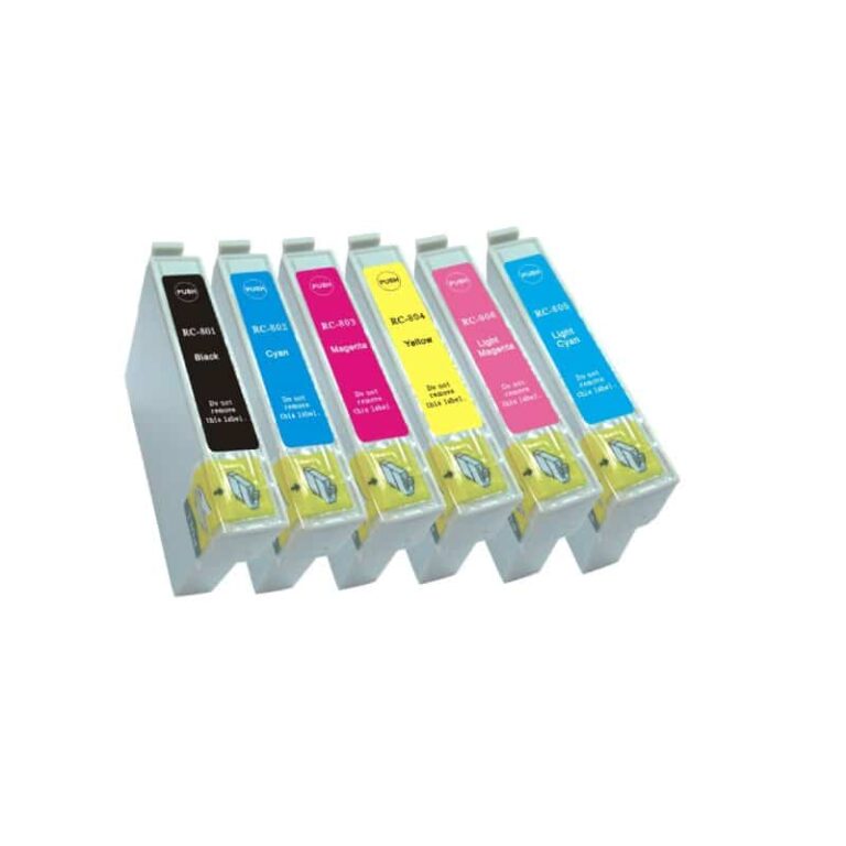 Rabat sæt! Epson 807   6 farver BK-C-M-Y-LC-LM  Kompatibel  807  75 ml