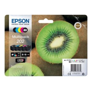 Multipack! Epson 202   5 farver PBK-BK-C-M-Y  original  C13T02E74010  23,3 ml