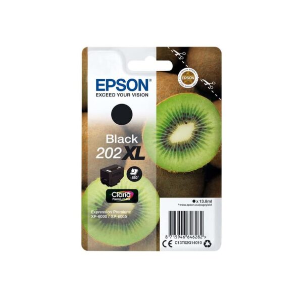 Epson 202XL sort blækpatron 13,8 ml C13T02G14010 - original