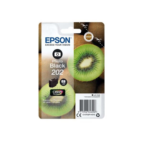 Epson 202 foto sort blækpatron 4,1 ml C13T02H14010 - original