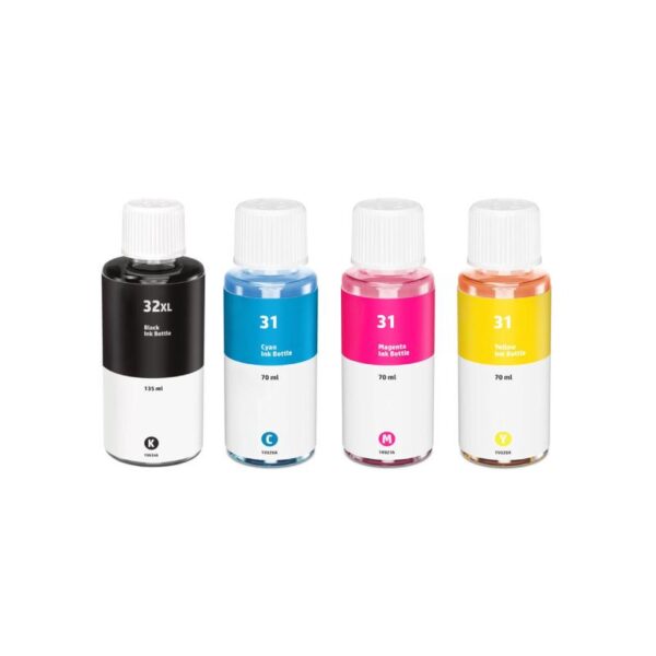 Rabat sæt! HP 31 / HP 32 - 1 stk BK-C-M-Y blækrefill 345 ml - kompatibel 4 farver