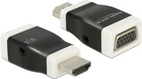 DeLOCK Video / lyd adapter HDMI / VGA / audio Sort Hvid