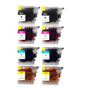 Rabat sæt!  LC985 - 2 x 4 farver BK-C-M-Y - Kompatibel Brother - LC985 - 98 ml