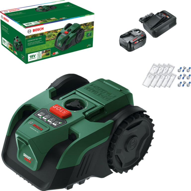 Bosch VISIMOW 18V-100 Robotplæneklipper - 100 mÂ² - 4,0 Ah og Knivsæt