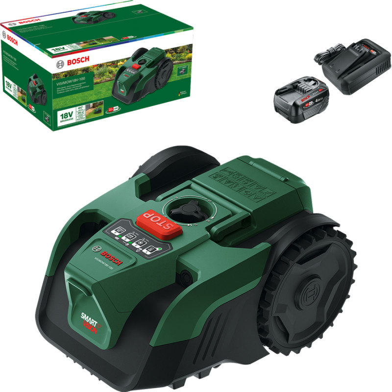 Bosch VISIMOW 18V-100 Robotplæneklipper 100 m² - 4,0 Ah