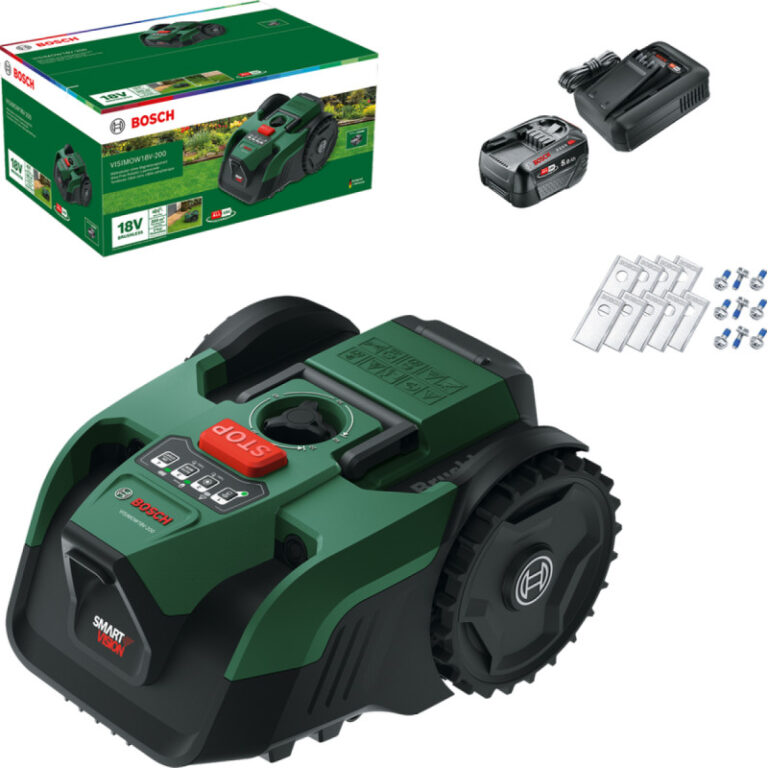 Bosch VISIMOW 18V-200 Robotplæneklipper 200 mÂ² - 5,0 Ah og Knivsæt