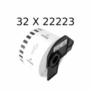 32 stk DK22223 rulle kontinuerlige papir etiketter - 5cm x 30,5m - Kompatibel Brother - DK22223