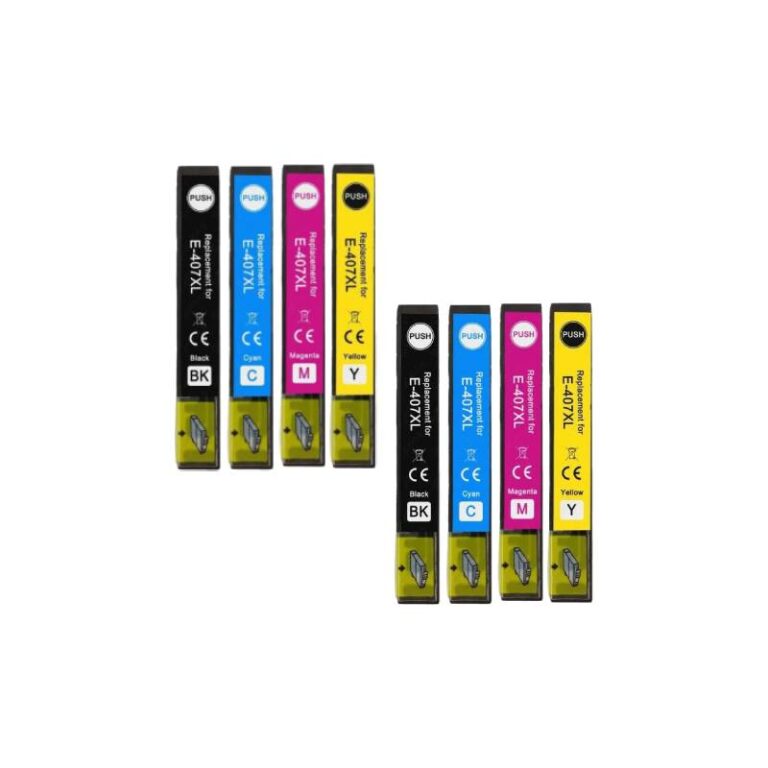 Rabat sæt! Epson 407XL   2 x 4 farver BK-C-M-Y  Uoriginal  407XL  256 ml