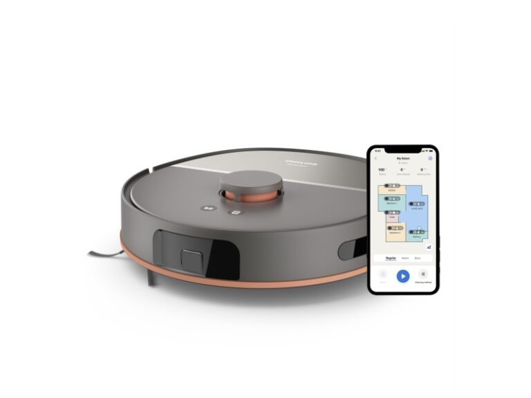 Philips HomeRun 5000 Series Robotstøvs/gulvvask, Støvpose, Acrylonitrilbutadienstyren, 0,26 L, Opladning, 66 dB, 3 L