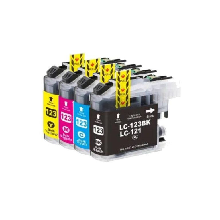 Rabat sæt!  LC123 - 4 farver BK-C-M-Y - Kompatibel Brother - LC123 - 2.400 sider