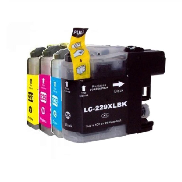 Rabat sæt!  LC229XL / 225XL - 4 farver BK-C-M-Y - Kompatibel Brother - LC229XL - 4.800 sider