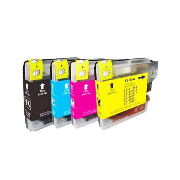 Rabat sæt!  LC980 - 4 farver BK-C-M-Y - Kompatibel Brother - LC980 - 54 ml