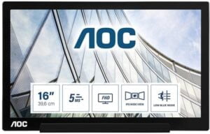 AOC I1601FWUX 15.6 1920 x 1080 USB-C 60Hz Pivot Skærm