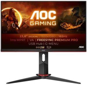 AOC Gaming 24G2SU/BK 24 1920 x 1080 HDMI DisplayPort 165Hz Pivot Skærm