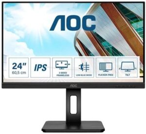 AOC Q24P2Q 23.8 2560 x 1440 VGA (HD-15) HDMI DisplayPort 75Hz Pivot Skærm