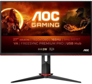 AOC Gaming 27G2SU/BK 27 1920 x 1080 HDMI DisplayPort 165Hz Pivot Skærm