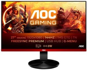 AOC G2790PX 27 1920 x 1080 VGA (HD-15) HDMI DisplayPort 144Hz Pivot Skærm