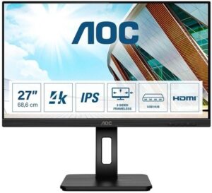 AOC U27P2 27 3840 x 2160 HDMI DisplayPort 60Hz Pivot Skærm