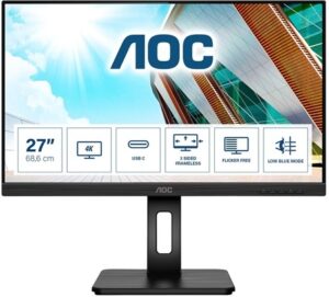 AOC U27P2CA 27 3840 x 2160 HDMI DisplayPort USB-C 60Hz Pivot Skærm