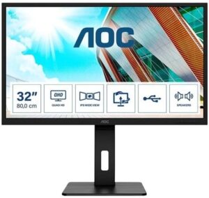 AOC Q32P2CA 32 2560 x 1440 HDMI DisplayPort USB-C 75Hz Pivot Skærm