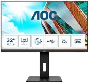 AOC U32P2CA 32 3840 x 2160 HDMI DisplayPort USB-C 60Hz Pivot Skærm