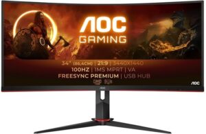 AOC Gaming CU34G2/BK 34 3440 x 1440 HDMI DisplayPort 100Hz