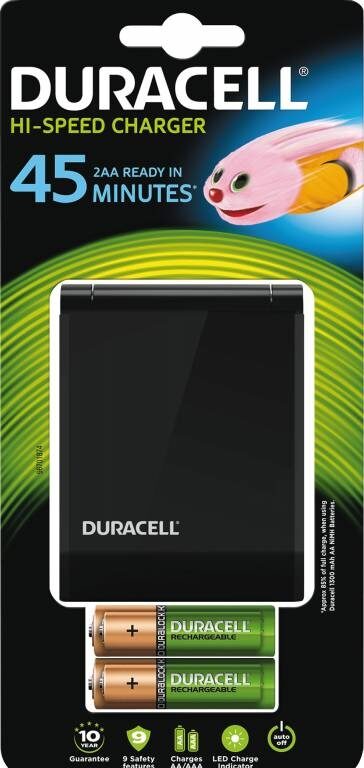 Batterilader Duracell 45 minutters oplader