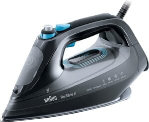 Braun TexStyle 9 SI 9188 BK Dampstrygejern 2800W Sort Blå Grå