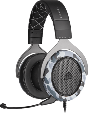 CORSAIR Gaming HS60 HAPTIC Kabling Headset Sort Grå Hvid