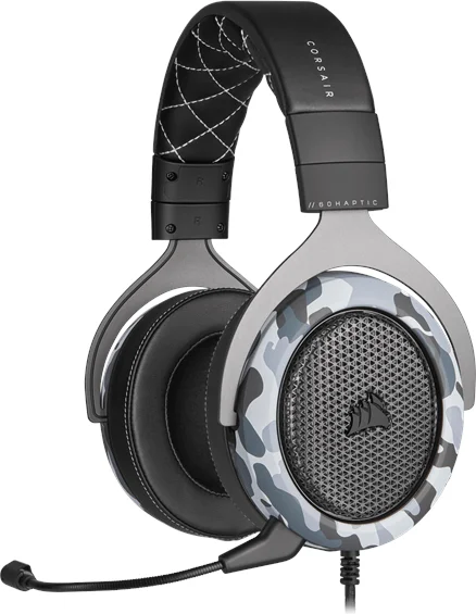 CORSAIR Gaming HS60 HAPTIC Kabling Headset Sort Grå Hvid