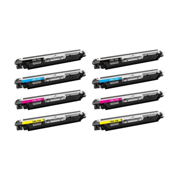 Rabat sæt! Canon CRG 729 - 2 stk BK-C-M-Y toner 8.600 sider - kompatibel 8 farver