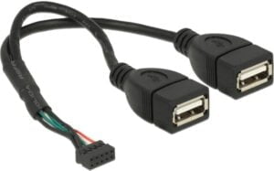DeLOCK USB 2.0 USB intern til ekstern kabel 20cm Sort