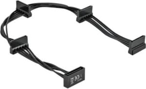 DeLOCK 15 pin Serial ATA strøm (male) - 15 pin Serial ATA strøm (female) Sort 40cm Strømforsyningsadapter