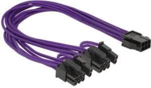 DeLOCK 8 pin PCI Express-strøm med aftagelig 2 pin sektion (male) - 6 pin PCI Express-strøm (female) Lilla 30cm Strømforsyningsadapter