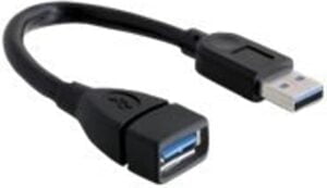 DeLOCK USB 3.0 USB forlængerkabel 15cm Sort
