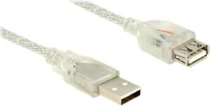 DeLOCK USB 2.0 USB forlængerkabel 1m Transparent