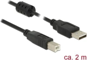 DeLOCK USB 2.0 USB-kabel 2m Sort - 84897