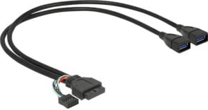 DeLOCK USB 3.0 USB-kabel 45cm Sort