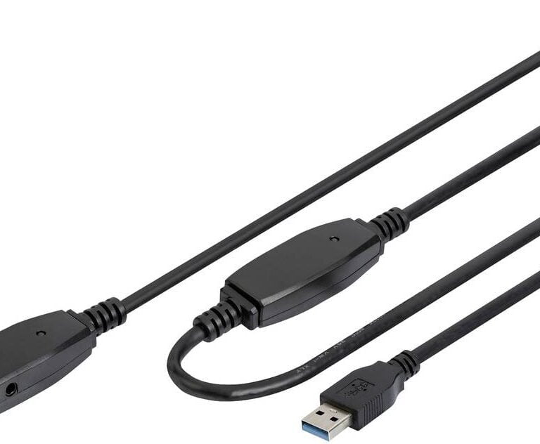 DIGITUS USB 3.0 USB forlængerkabel 10m Sort