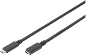 DIGITUS USB Type-C forlængerkabel 2m Sort