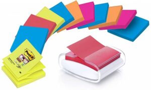 Dispenser Post-it, med 12 Z-notes blokke, 76 x 76 mm, Bora Bora