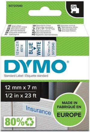 DYMO D1 Mærkattape  (1,2 cm x 7 m) 1rulle(r) - S0720540