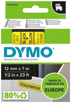 DYMO D1 Mærkattape  (1,2 cm x 7 m) 1rulle(r) - S0720580