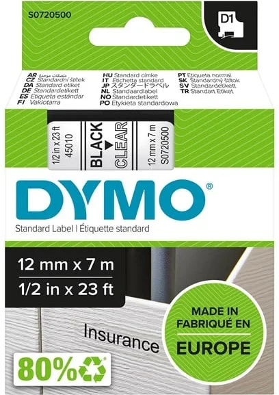DYMO D1 Mærkattape  (1,2 cm x 7 m) 1rulle(r) - S0720500