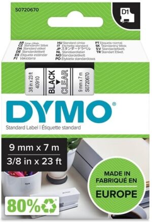 DYMO D1 Mærkattape  (0,9 cm x 7 m) 1rulle(r) - S0720670