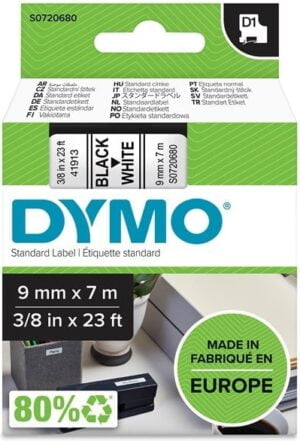 DYMO D1 Mærkattape  (0,9 cm x 7 m) 1rulle(r)