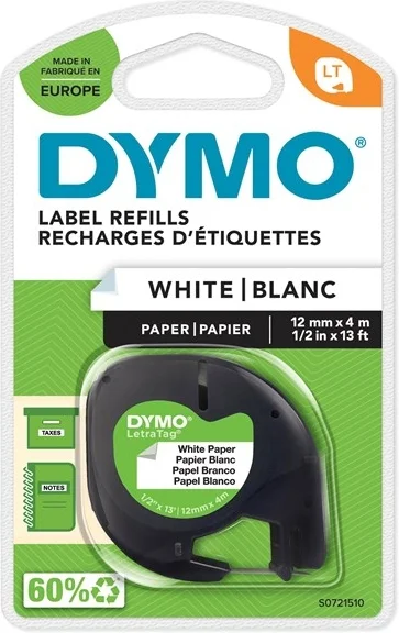 DYMO LetraTAG Tape  (1,2 cm x 4 m) 1rulle(r) - S0721510