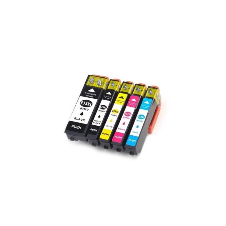 Rabat sæt! Epson 33XL - 5 farver BK-PBK-C-M-Y - Uoriginal -33XL - 78,2 ml