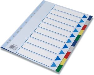 Faneblad Q-Line A4 10-delt m/kartonforblad