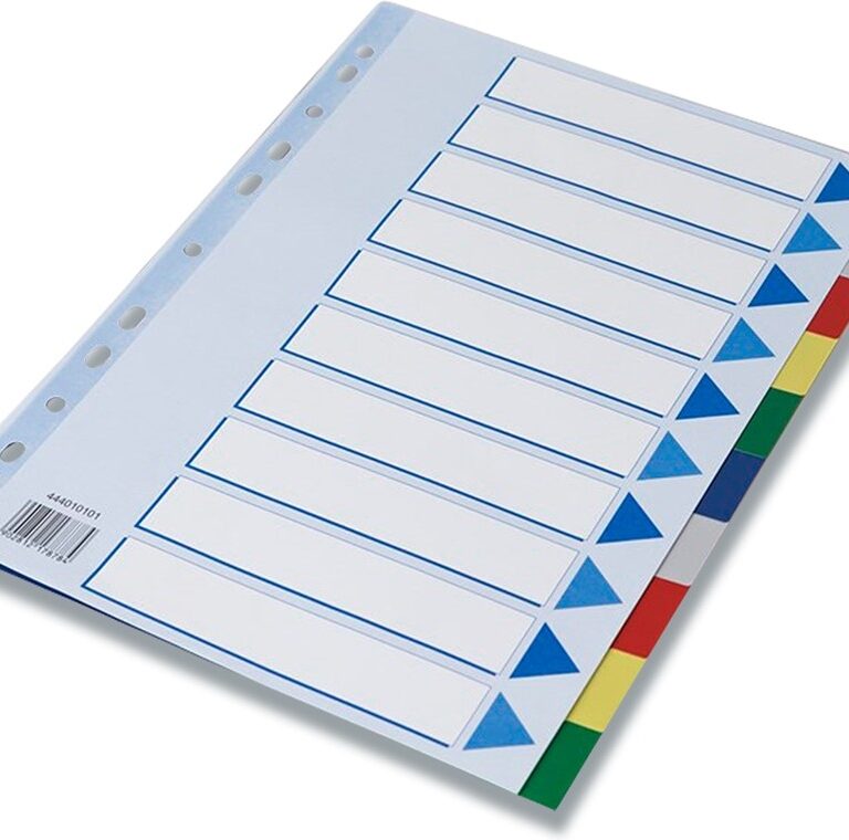 Faneblad Q-Line A4 10-delt m/kartonforblad